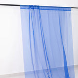 Premium Royal Blue Chiffon Curtain Panel, Backdrop Ceiling Drapery With Rod Pocket