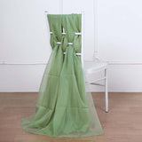 5 Pack | 22inch x 78inch Green DIY Premium Designer Chiffon Chair Sashes