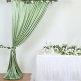 8ftx10ft Sage Green Satin Formal Event Backdrop Drape, Window Curtain Panel