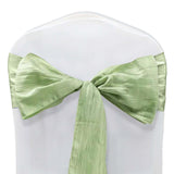 5 Pack | Sage Green Accordion Crinkle Taffeta Chair Sashes