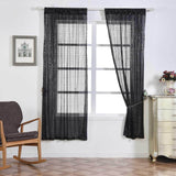 2 Pack | Black Sequin Curtains With Rod Pocket Window Treatment Panels - 52x64inch