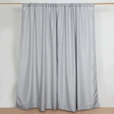 2 Pack Silver Polyester Event Curtain Drapes, 10ftx8ft Backdrop Event Panels With Rod Pockets