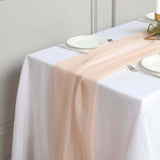 6ft Nude Premium Chiffon Table Runner