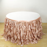 14ft Nude Curly Willow Taffeta Table Skirt