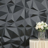 12 Pack | 20inch x 20inch Matte Black 3D Texture PVC Diamond Design Wall Tiles