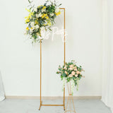 6.5ft Slim Gold Metal Frame Wedding Arch, Rectangular Backdrop Stand, Floral Display Frame