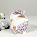 25 Pack Lavender Peony Floral Top Candy Gift Boxes, Lilac Cardstock Paper Party Favor Boxes - 3inch