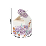 25 Pack Lavender Peony Floral Top Candy Gift Boxes, Lilac Cardstock Paper Party Favor Boxes - 3inch