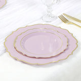 10 Pack Lavender Lilac Plastic Dessert Salad Plates, Disposable Tableware Round