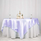 90"x90" Lavender Lilac Satin Square Table Overlay