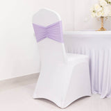 5 Pack Lavender Lilac Wide Ruffled Fitted Spandex Chair Sash Band 