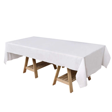 Linen-Like Paper 50"x108" Rectangle Tablecloth White - Disposable Airlaid Table Cover for Easy Cleanup