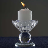 2.5inch Tall Gemcut Premium Crystal Glass Prism Votive Candle Holder Stand