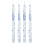 12 Pack 10inch French Toile Wax Taper Candles White and Blue Unscented Candles#whtbkgd