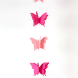 2 Pack 9ft Pink 3D Paper Butterfly Hanging Garland Streamers, Party String Banners