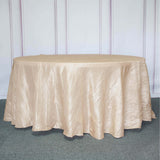 120inch Beige Accordion Crinkle Taffeta Round Tablecloth