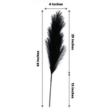 3 Stems | 44inch Black Artificial Pampas Grass Plant Sprays, Faux Branches Vase Flower Arrangement