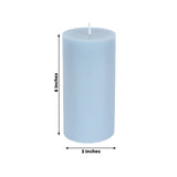 6-Pack 3x6inch Unscented Dripless Pillar Candles – Dusty Blue Long-Burning Wax Candles