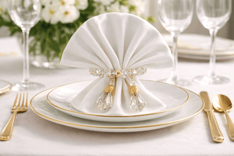Loose Gathered Fold Napkin