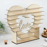 26inch Heart Shaped 8-Layer Double Sided Wooden Cupcake Shelf Rack