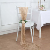 5 Pack | Beige Gauze Cheesecloth Boho Chair Sashes - 16inch x 88inch