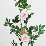 6ft | Blush/Rose Gold Real Touch Artificial Rose & Leaf Flower Garland Vine