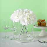 10 Flower Head & Stems | Cream Artificial Satin Hydrangeas, DIY Arrangement