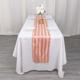 12x108inch Dusty Rose Satin Stripe Table Runner, Elegant Tablecloth Runner