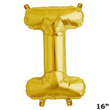 16" Shiny Metallic Gold Mylar Foil Alphabet Letter & Number Balloons