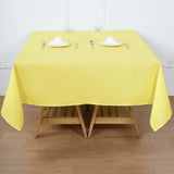 70"x70" Yellow Square Polyester Table Overlay