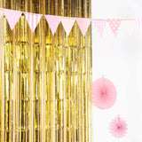 8ft Gold Metallic Tinsel Foil Fringe Doorway Curtain Party Backdrop