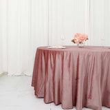 120Inch Dusty Rose Seamless Premium Velvet Round Tablecloth, Reusable Linen