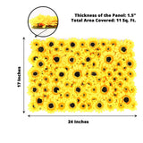 11 Sq ft. | Artificial Sunflower Wall Mat Backdrop, Flower Wall Decor