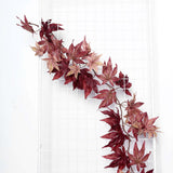 6ft | Burgundy Artificial Silk Maple Leaf Hanging Fall Garland Vine