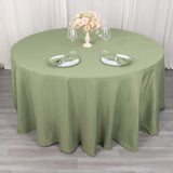 120inch Eucalyptus Sage Green 200 GSM Seamless Premium Polyester Round Tablecloth