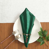 5 Pack | Hunter Emerald Green Premium Sheen Finish Velvet Cloth Dinner Napkins