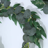 6ft Artificial Eucalyptus Leaf Garland Fairy Lights, Warm White 20 LED Battery Operated String Light