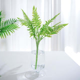 2 Stems | 19inch Green Artificial Boston Fern Leaf Plant Indoor Faux Spray