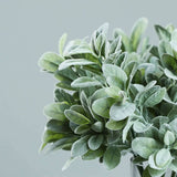 2 Stems | 24inch Tall Frosted Green Artificial Lambs Ear Leaf Indoor Plant