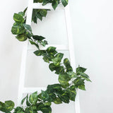 8ft | Green UV Protected Artificial Silk Ivy Leaf Garland Vine, Outdoor/Indoor