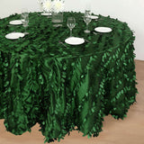 132inches Green Leaf Petal Taffeta Round Tablecloth