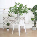 2 Bushes | 42inch Tall Light Green Artificial Silk Beech Leaf Branches, Faux Stem Vase Fillers
