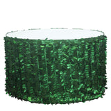 17ft Green 3D Leaf Petal Taffeta Fabric Table Skirt