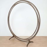 8ft Neutral Brown Wood DIY Round Wedding Arch Backdrop Stand, Rustic Photo Backdrop Stand