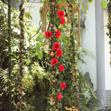 6ft | Red Artificial Silk Rose Hanging Flower Garland, Faux Vine