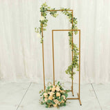 5.5ft Gold Metal Frame Wedding Arch, Rectangular Backdrop Stand, Floral Display Frame