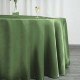 120inch Olive Green Satin Round Tablecloth