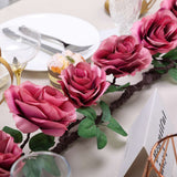 6ft | Dusty Rose Artificial Silk Rose Hanging Flower Garland Faux Vine