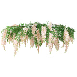 Blush Artificial Silk Wisteria Vine Round Hanging Canopy, Draping Garland Flower