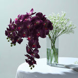 2 Stems | 40inch Tall Eggplant Artificial Silk Orchid Flower Bouquets